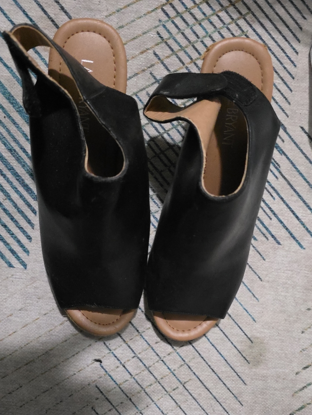 Anna Black Open-Toe Slingback Clog Mules